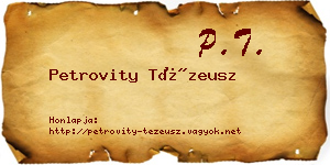 Petrovity Tézeusz névjegykártya